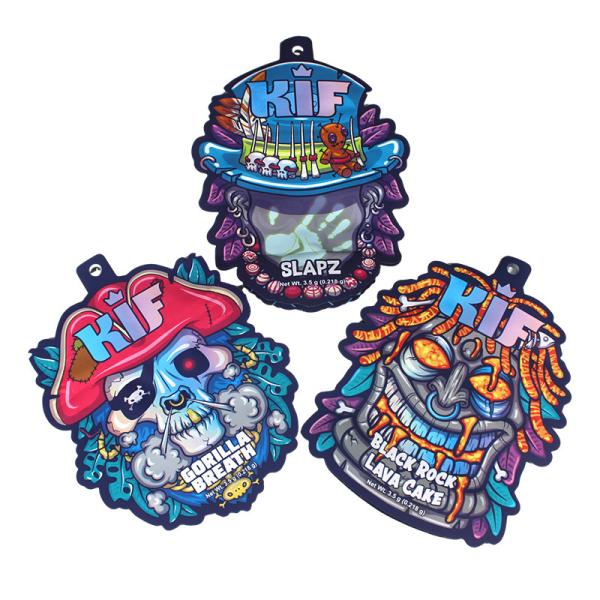 Заказные формы алюминиевой фольги с резкой резьбой Mylar мешки 3.5G Zipper мешки Smell Proof