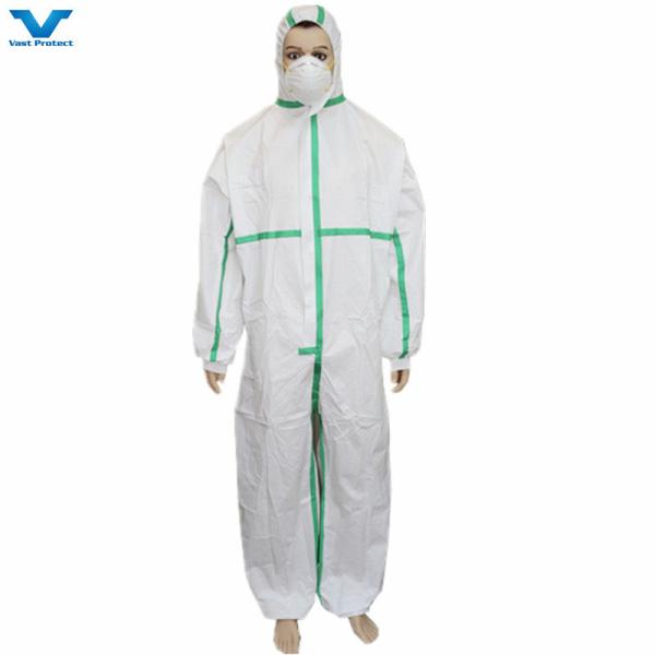 Modèle N° VPT621 Vêtements polyvalents non tissés à usage unique en PP SMS à micropore pour le travail industriel
