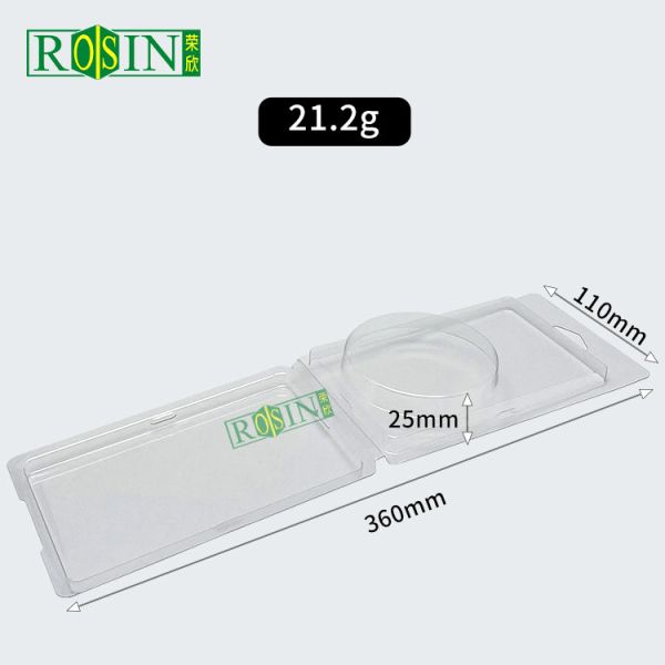 Customized PET Disposable Transparent Plastic Rectangular Blister Packaging With Circular Inner Cavity Clamshell Packaging