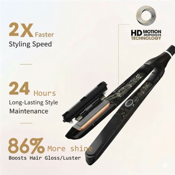 Platinum+ Chronos Professional Salon Styler Electric Ceramic Hair Straightener Curling Iron LED Fast Heating Portable Hotel
