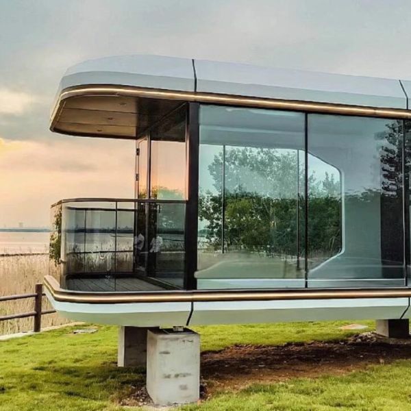Maison capsule d'extérieur écologique personnalisée, maisons capsules préfabriquées