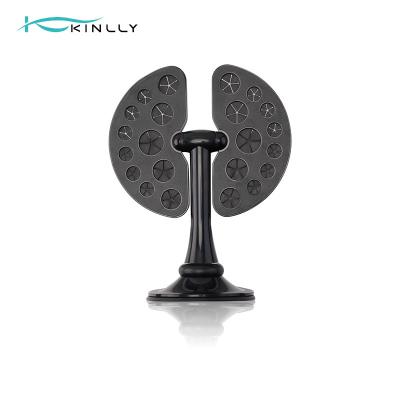 Collapsible Black Individual Makeup Brush Drying Rack Makeup Tools With 22 Holes