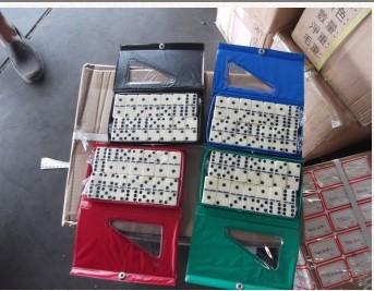 Domino set, Material Melamine , Total 28pcs, double six, packaged in PVC box, Size:48x24x7mm, part:JYX-D1681