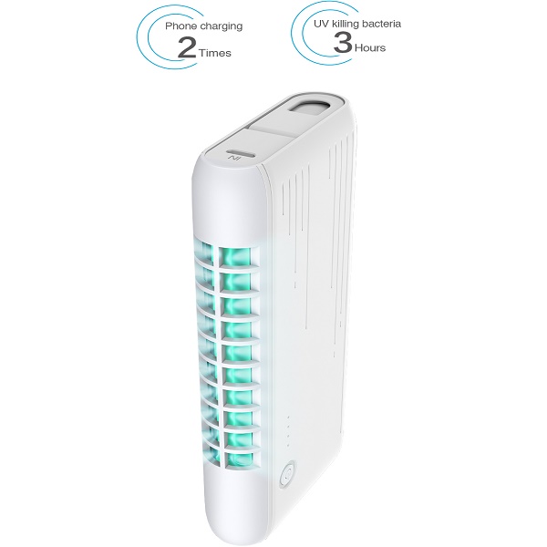 144mm 6000mAH Power Bank Portable Charger With UV Sanitizing Light