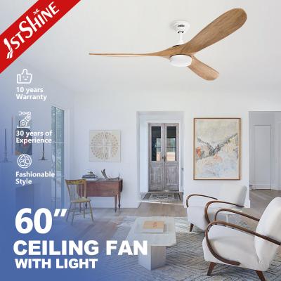 1stshine Ventilador de teto de lâminas de madeira com luz e temperatura de cor de 3000k/4000k/6000k