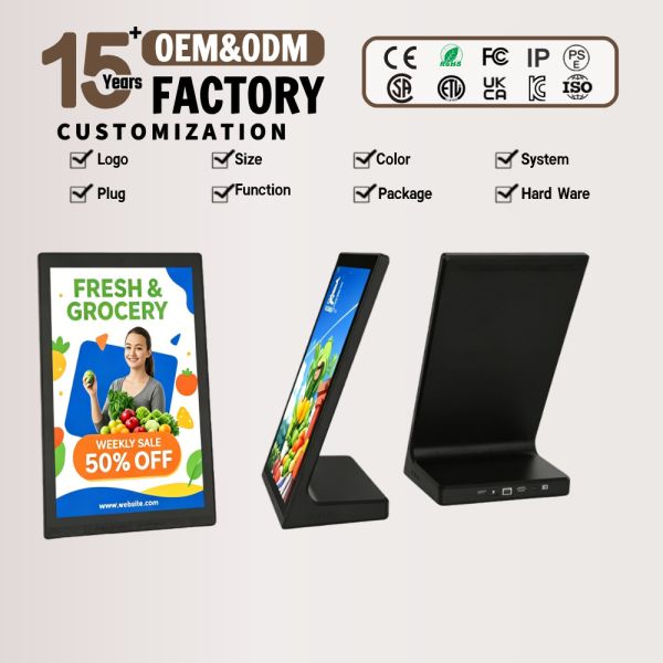 L-Type Desktop Digital Display with Face Recognition, Multi-Touch Capacitive