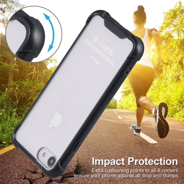 Clear TPU PC Hybrid Combo Shockproof Transparent Cell Phone Case for iPhone 8