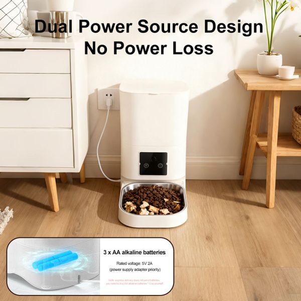Wholesale Pet Products Smart Pet Feeder Double Bowls WiFi Automatic Food Dispenser App Control For Multi-Cat