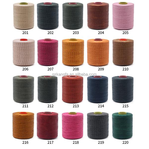 100% Polyester Flat Braided Sewing Yarn For Leather Braided Wax Thread 240 Colors