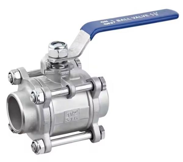 1/2 To 4 Inch 3 Piece Butt Welded Stainless Steel Ball Valve 1000WOG