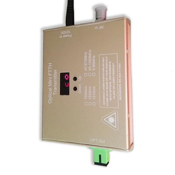 12mW FTTH 1550nm Cable TV Optical Transmitter , CATV RF Fiber Transmitter 47~1000MHz