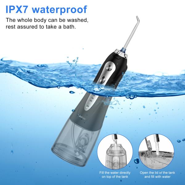 IPX7 Waterproof Rechargeable Water Pick Electric Teeth Cleaning Dental Oral Irrigator
