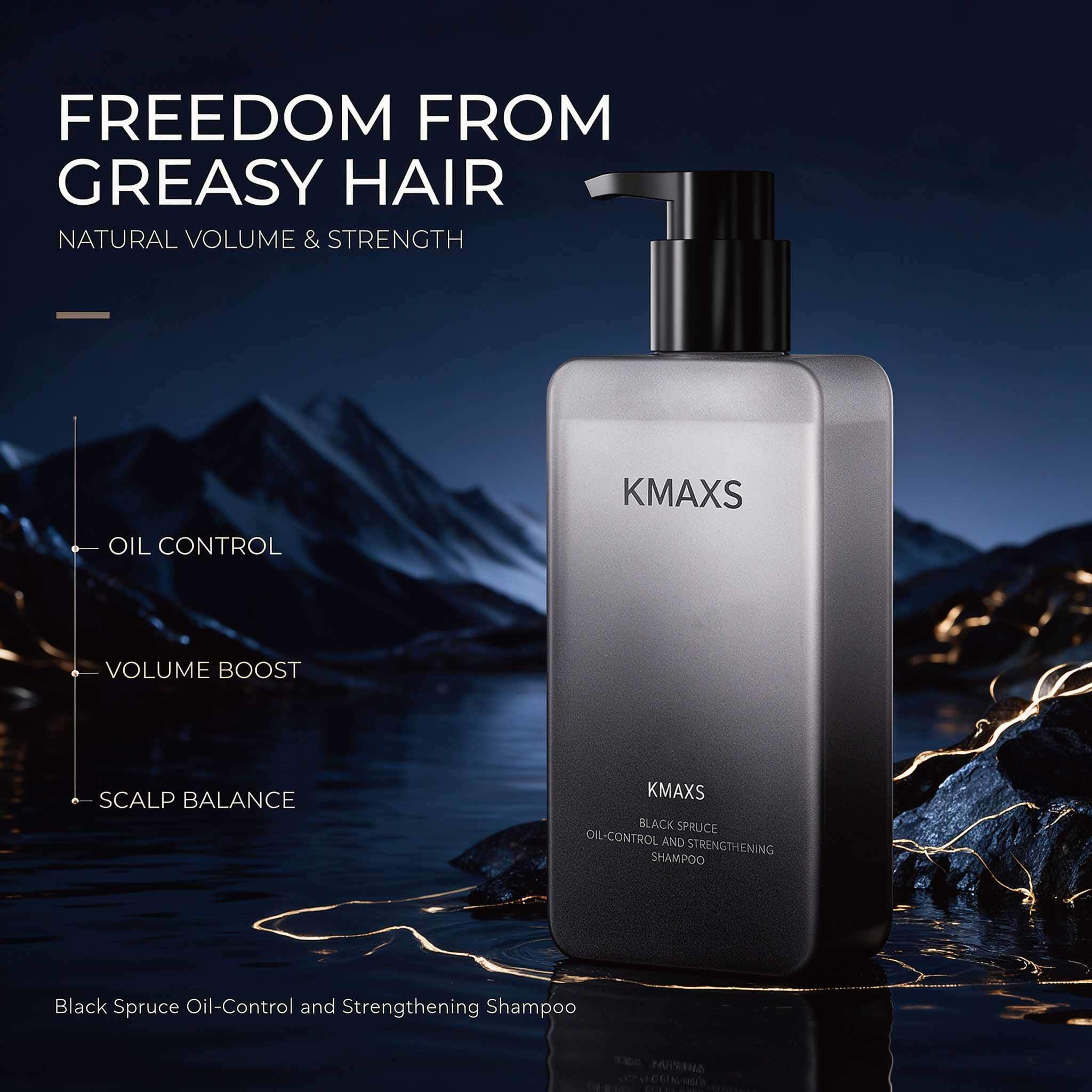 Men Shampoo Oil Control Volumizing Strengthen Hair Root Daily Cleansing