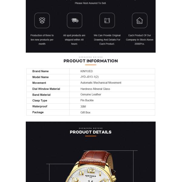 Sports Waterproof Mechanical Watch Fashion Automatic Skeleton Watches