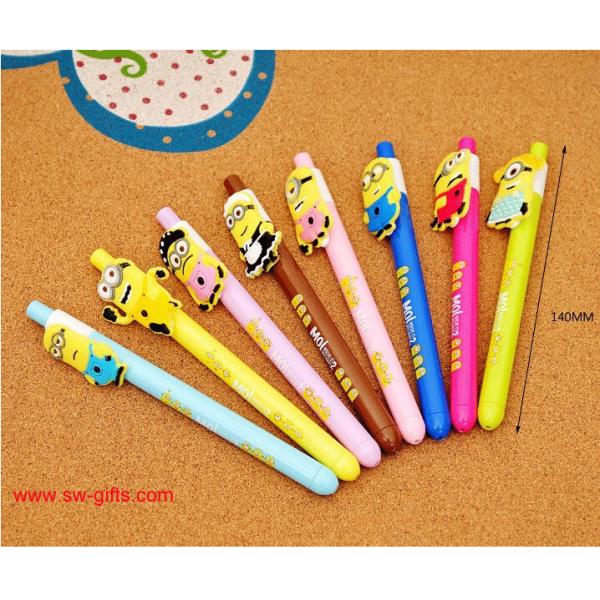 Cute Korean Stationery Small Yellow People Gel Pen Kawaii Creative Colored Pens School
