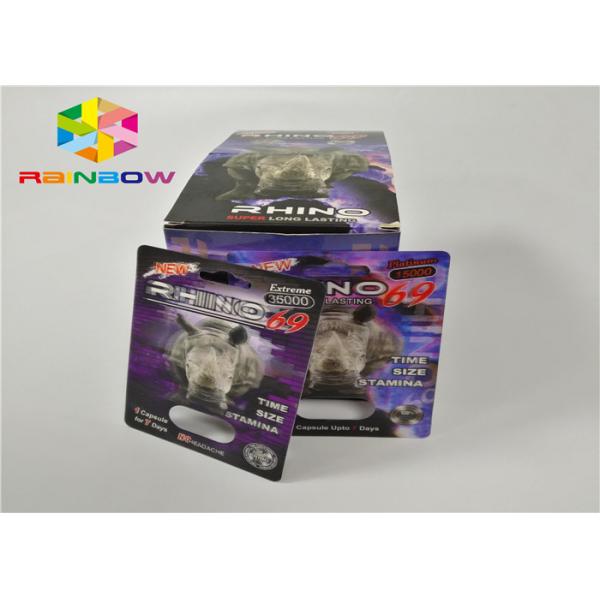 Мужской пакет волдыря таблеток повышения упаковывая карту волдыря носорога 3Д для пакета капсул