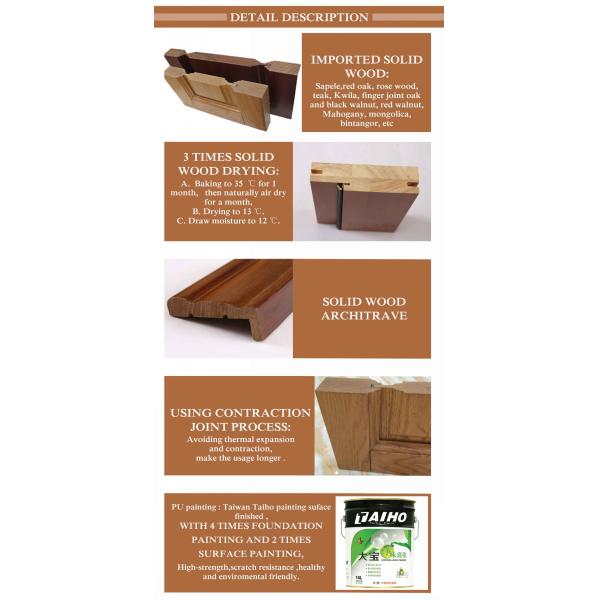 2 Leaf Double Laminated Wooden Doors 120mins Front Entrance Wooden Door