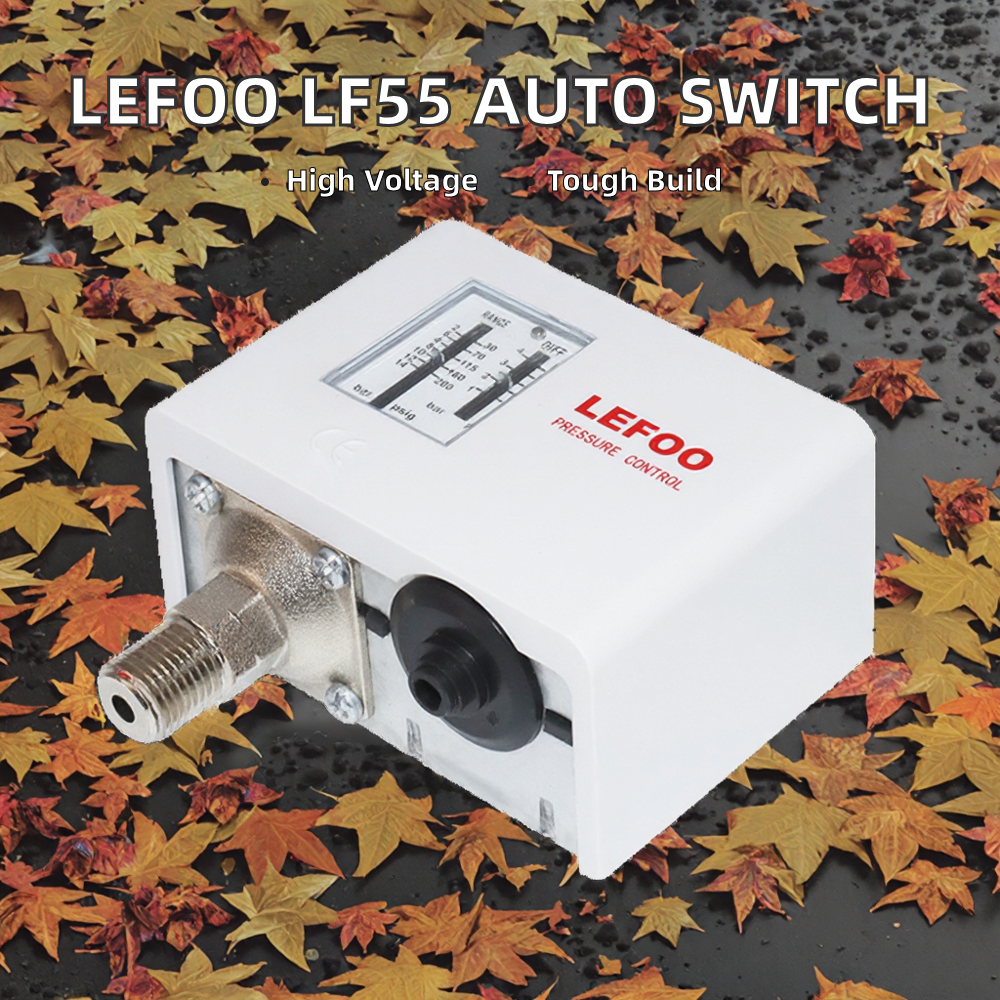 For LF55 Automatic Water Pump Pressure Switch SPDT Contact Arrangement Aluminum Alloy 250V 72A Max Current 46.5bar Pressure