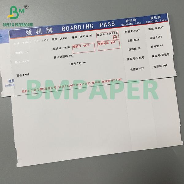 175GSM Tarjeta blanca en blanco Papel térmico Impresión lateral de doble para tarjeta de embarque