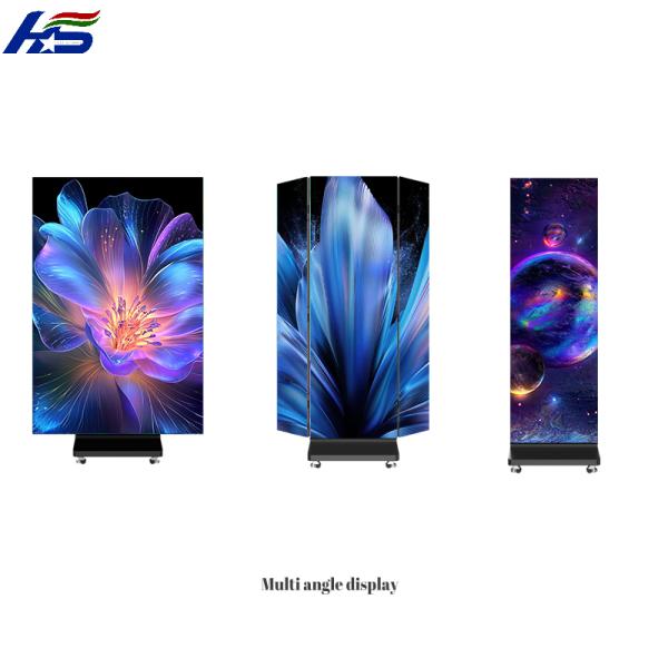 Double Side Led Screen 3 Foldable Poster LED Display Standing Advertising Screen