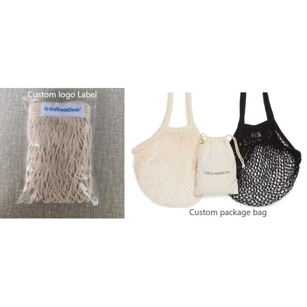 Washable Reusable Cotton Mesh Tote Bags For Produce