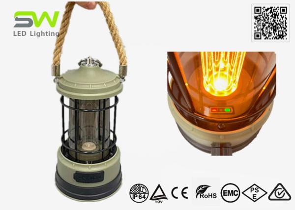Warm White 200 Lumens Solar Powered Led Camping Lights Dimmable Indoor Outdoor