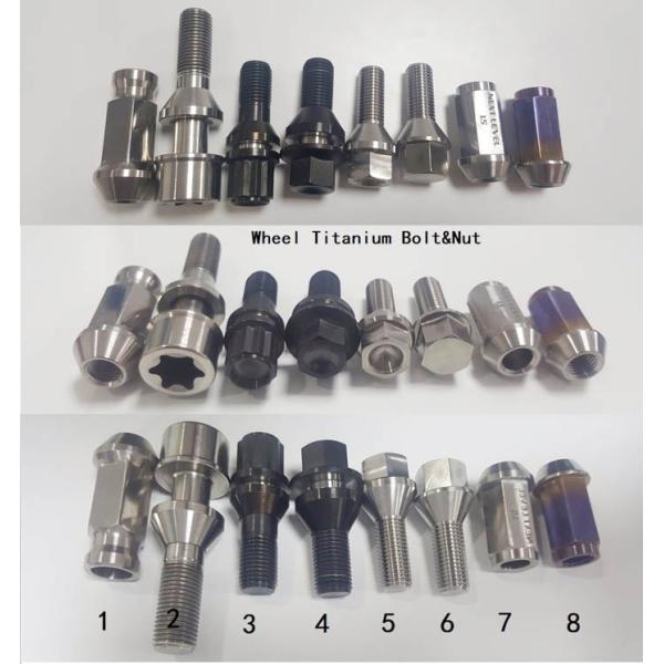 Light Weight Colorful Gr.5 Titanium Alloy Lug Bolts For Racing Car Bolt Taper Head Bolt M14 X 1.5