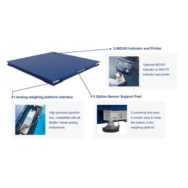 Mettler Toledo PFA584 Industrial Floor Scale 6 Ton Capacity Durable Mild Steel Construction For Industrial Weighing