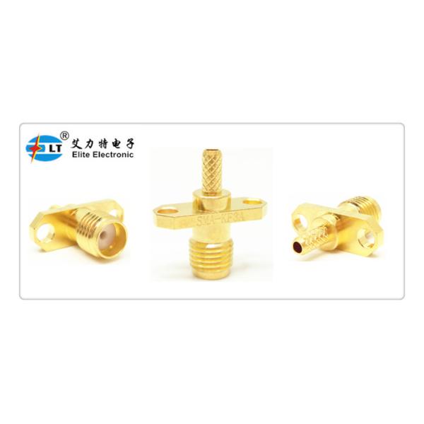 Small Volume Female 2 Holes Flange Mount SMA Antenna Connector