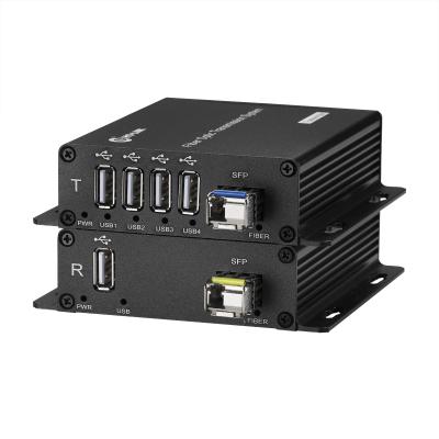 4-Channel USB2.0 Signal Extension up to 20km with USB to Fiber Converter for Smooth Data Transfe