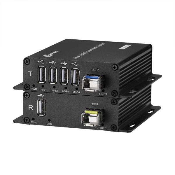 4-Channel USB2.0 Signal Extension up to 20km with USB to Fiber Converter for Smooth Data Transfe