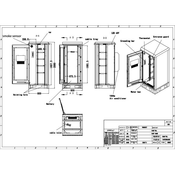 30U 19 Inch Rack Outdoor Telecom Cabinet For BTS Station