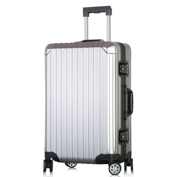 1815 Aluminum alloy trolley suitcase  20/24/28 Large Black heavy-duty spinner Luggage suitcase set with TSA Lock,carry on suitcase,hard shell luggage cases