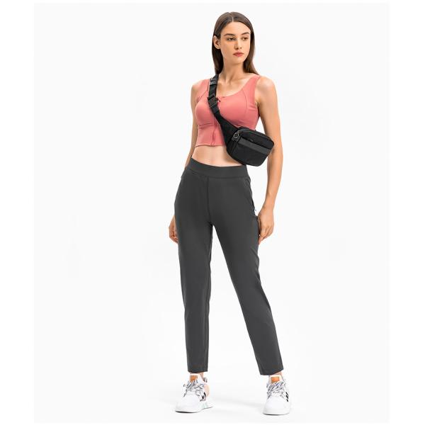 Skin Friendly Women'S Straight Leg Casual Pants Breathable With Zip Pocket