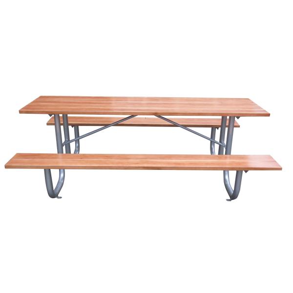 SGS  sunproof 6 Seats Metal And Wood Garden Table