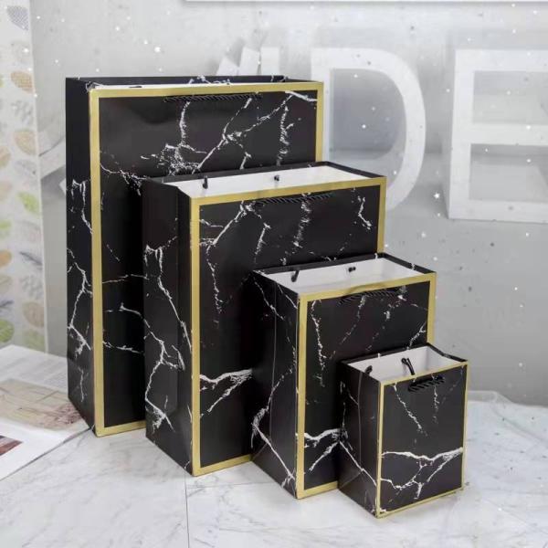 Lipack Marble Boutique Carrier Paper Bags With Rope Handle