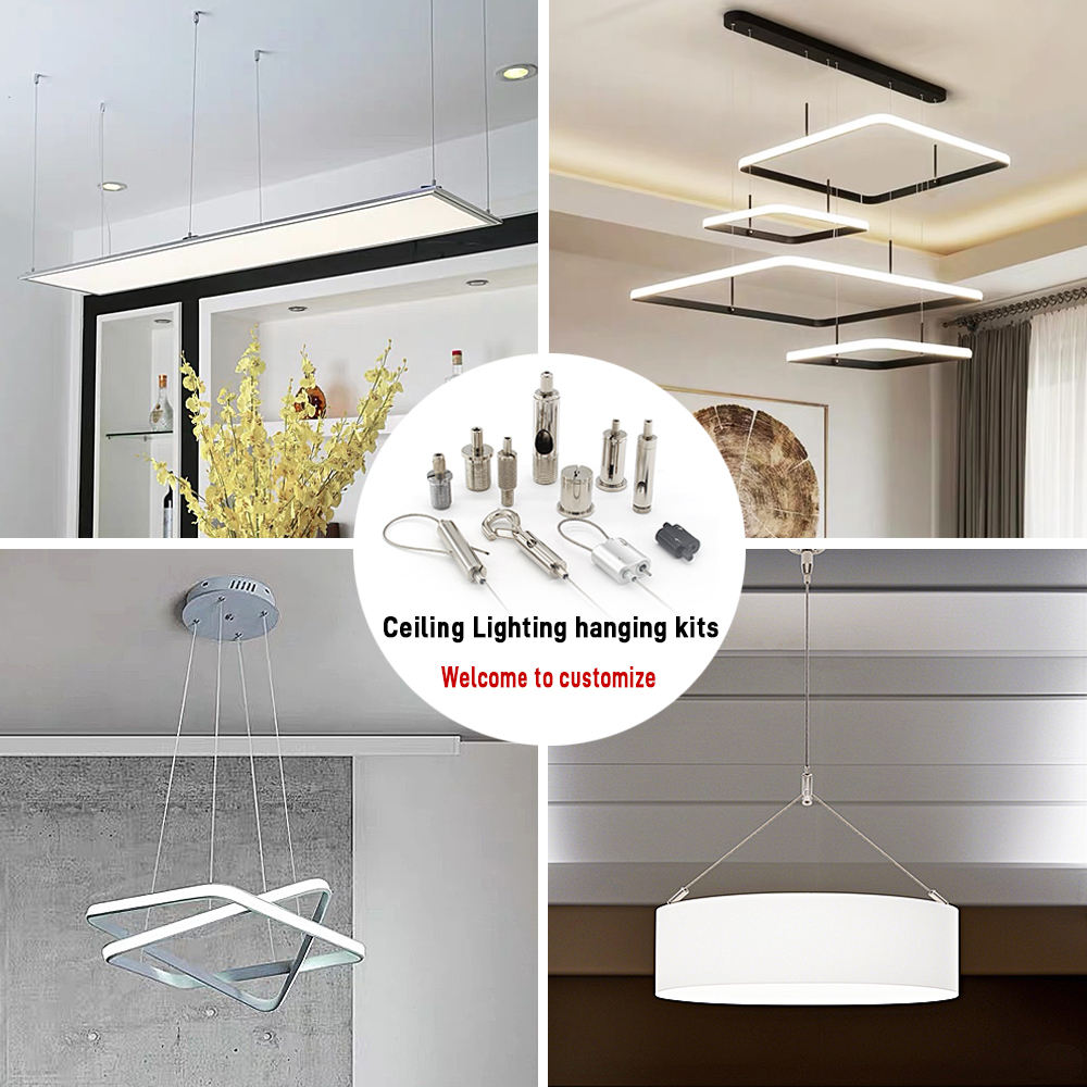 Adjustable Cable Gripper Inner Thread Hanging System For Acoustic Panel Ceiling Suspension Fixture Brass Steel Wire Rope Clip Fastener