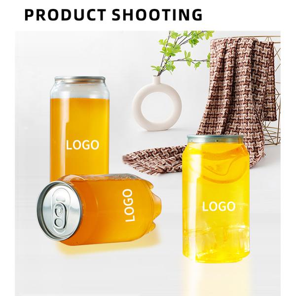 Food Grade 300ml OEM PET Plastic Beverage Bottles With Snap Lid