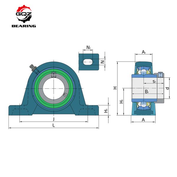GQZ Cast Iron Housing LES 206 2F 30mm Shaft SN Plummer Block Bearing 30x165x81.4mm
