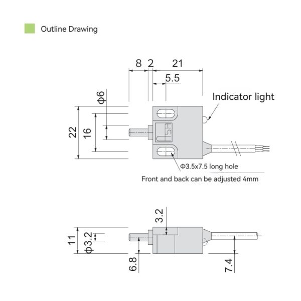 High Precision 0.01mm ZTS93 Sensor IP65 CNC Machine Tool Contact Measuring Instrument Inductive Switch with Red Indicator Light