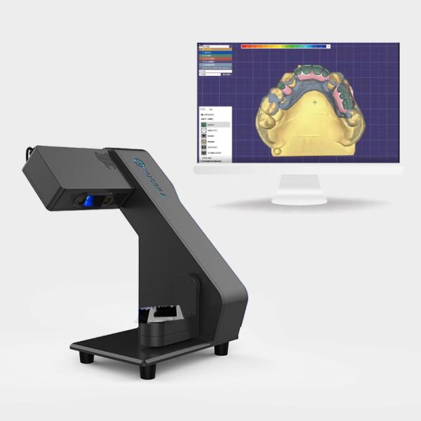 YUCERA Dental Lab Scanner 3D Dental Scanner with 20s Scan Time 2 x 3.0MP Camera Resolution and ≤ 10 µm Accuracy