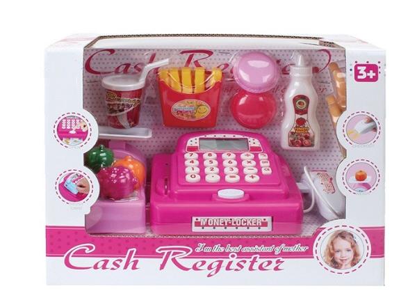 Safe Plastic 12.6  Toy Cash Register With Scanner / Clear LCD Screen