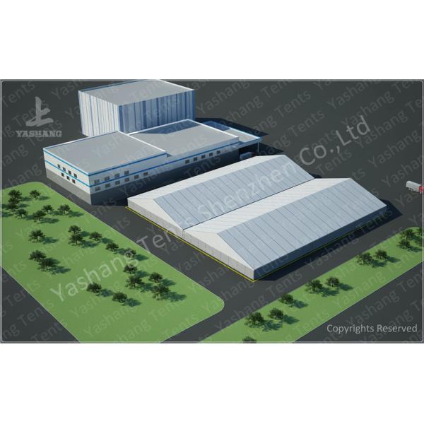 8000m² Big Logistics Outdoor Warehouse Tents Ridge Shape With Electric Roller Gate
