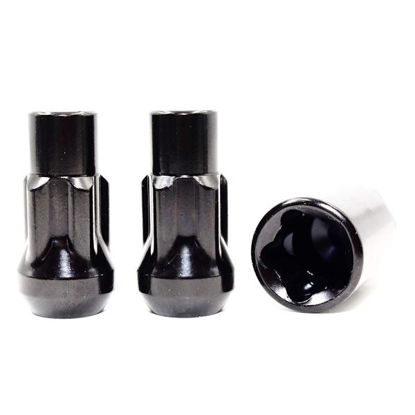 Black Car Wheel Nuts Acorn Bulge Tuner Socket Style 1.75 Inch