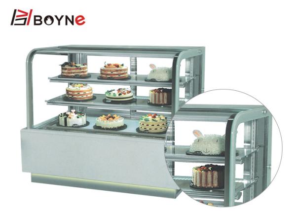 Congelador do bolo de camada do estilo japonês três com base de mármore para a loja da padaria