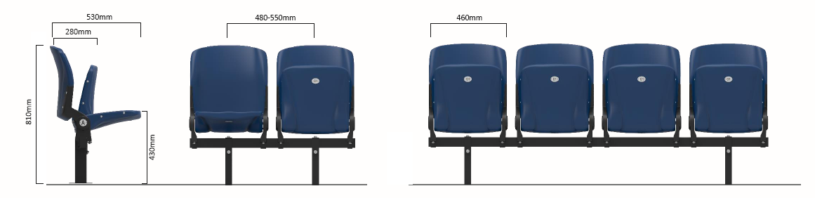 UV Engineered Eco-friendly Weather Resistant Fixed Seating and Bleacher Seats for Stadiums