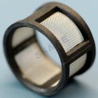 Filtro de cilindro 304 inserção de malha de aço inoxidável moldado ou sobre moldado com fibra de vidro reforçado de plástico PA6.6 GF30