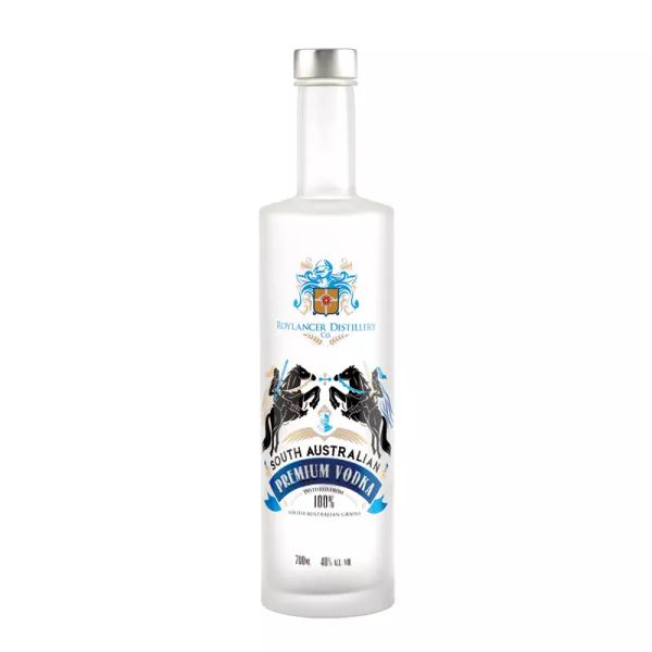700ml 750ml Classic Vodka Bottle with Frost and Cork Screen Printing in Round Shape