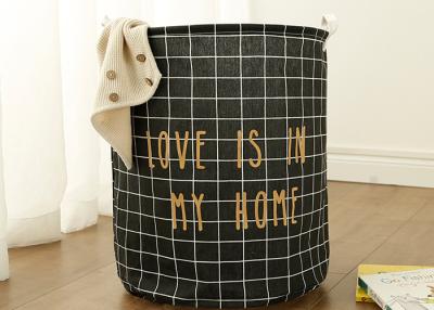 Puting Foldable washing laundry clothes basket toy storage bag large box customized Black plaid love is in my home