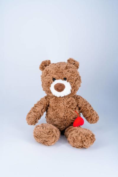 PP Cotton Plush Teddy Bear Toys Stuffed Animal With Falling Heart For Valentines Gift